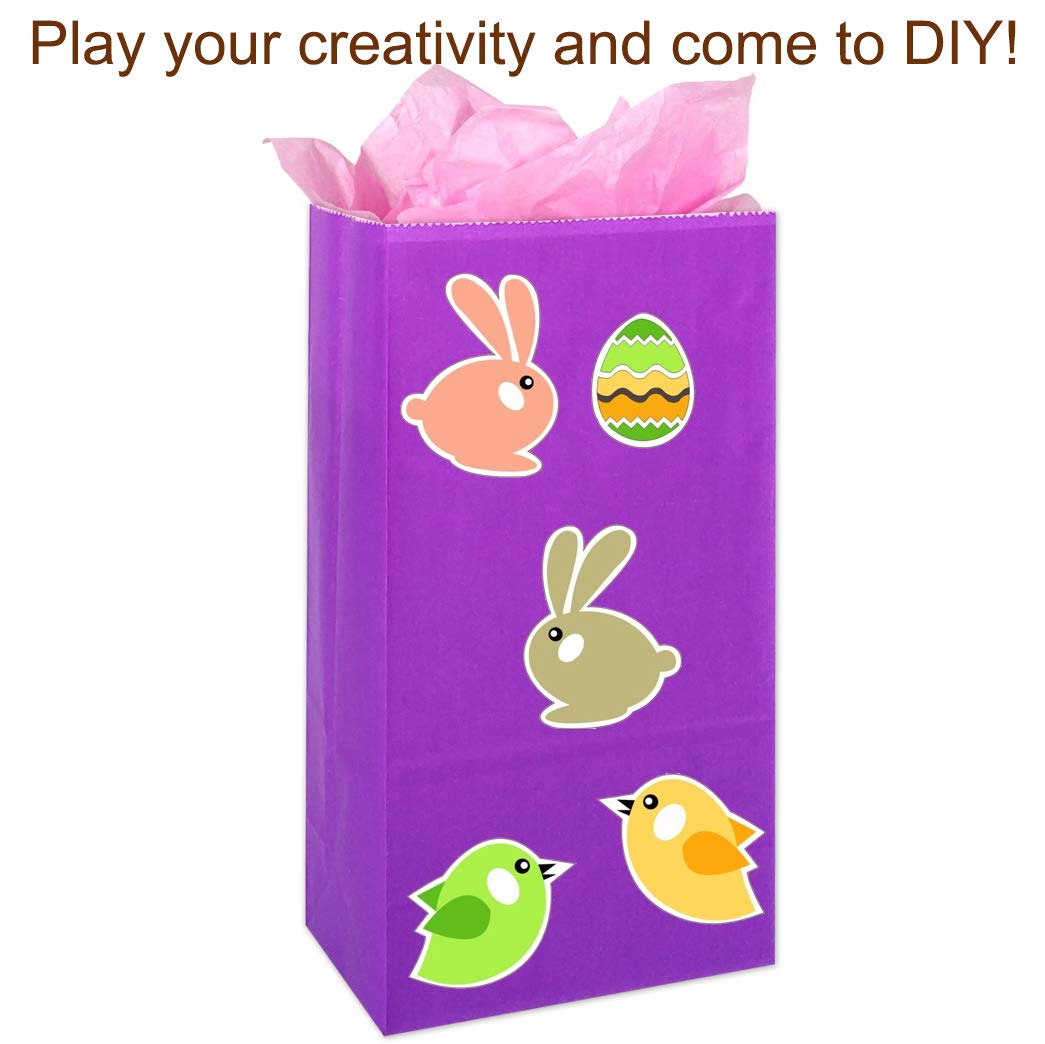 KEYYOOMY 100-Pack Small Purple Paper Party Favor Bags - 3.5