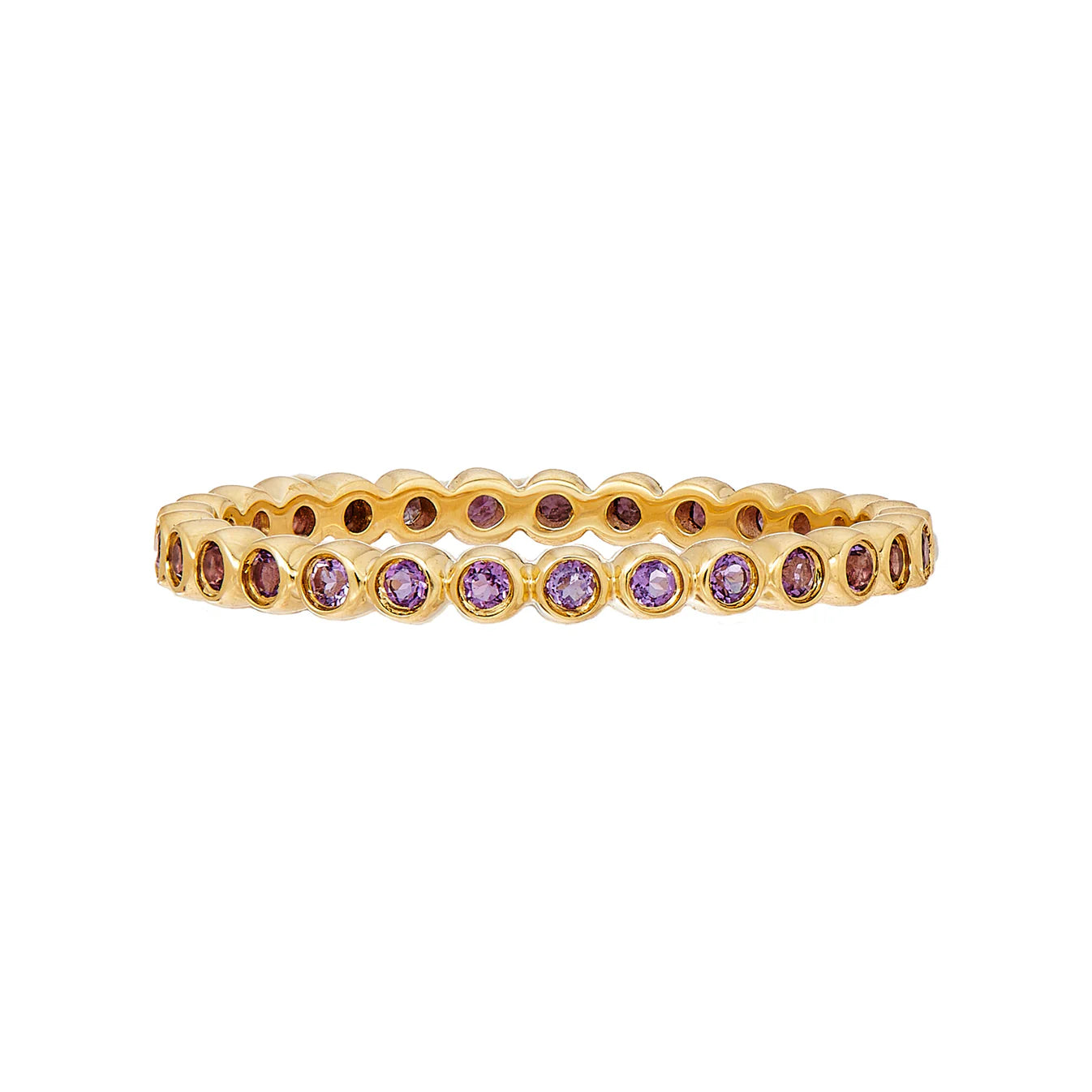 Sethi Couture Purple Sapphire Mini Bezel Band Ring - Elegant Dainty Jewelry for Women, Perfect for Everyday Wear, Parties & Special Occasions