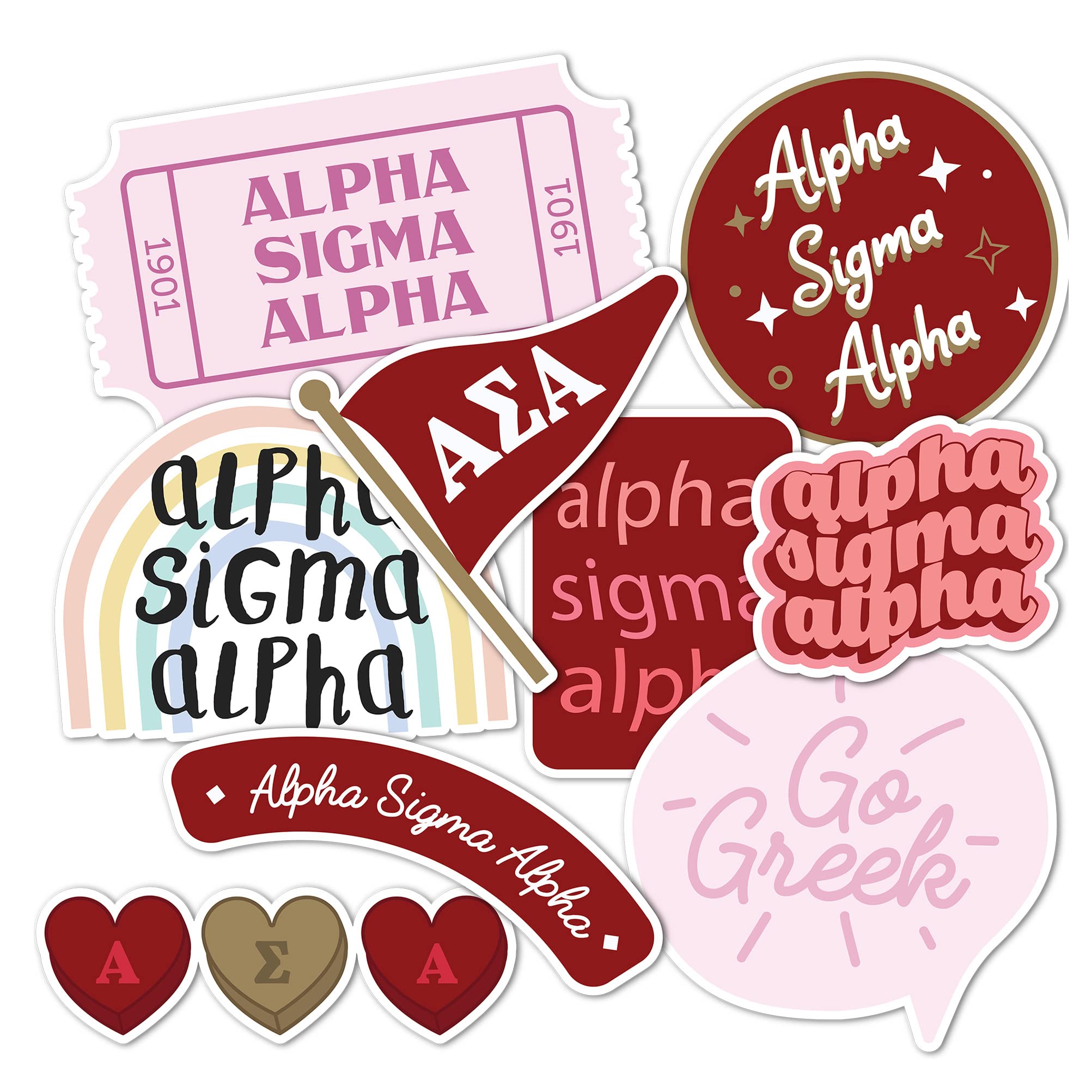 Cute Desert Cactus Alpha Sigma Alpha Stickers - Waterproof Vinyl Decals for Laptop, Water Bottle, Car, Phone - Perfect for Sorority Gifts, College Dorm Decor & Greek Life Accessories