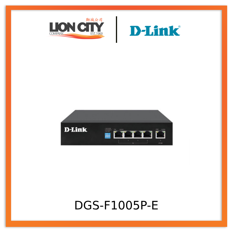 D-Link DGS-1005P 5-Port Gigabit Ethernet Switch with 4 PoE+ Ports & 1 Uplink Port - 250M Power Budget - Ideal for Home Office & Small Business Network Setup