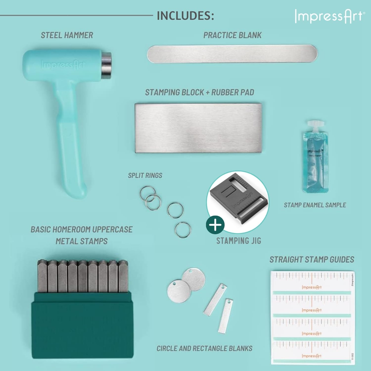 ImpressArt - Metal Stamping Ring Making Kit for DIY Jewelry, Personalized Rings & Creative Gifts | Perfect for Crafting, Wedding Bands & Handmade Jewelry Projects