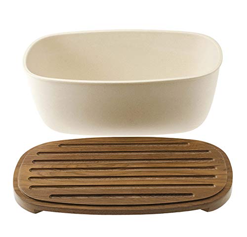 Legnoart Depot Wooden Bread Box with Dark Ashwood Cutting Board - Rustic Brown Bread Storage Container for Kitchen Countertop | Perfect for Storing Baguettes, Sourdough & Artisan Breads