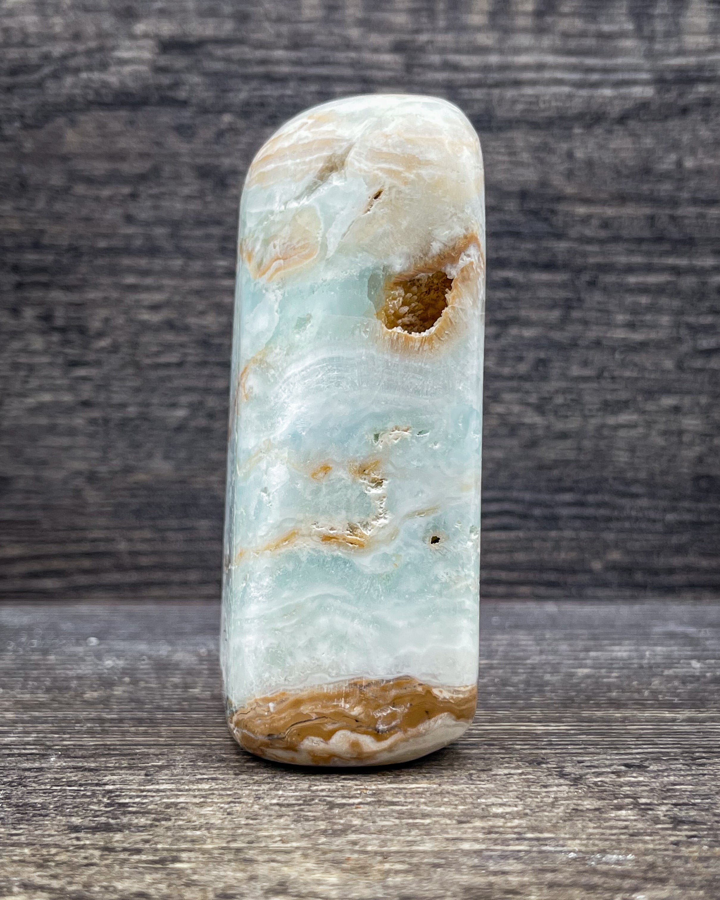 Natural Caribbean Calcite Freeform Stone - 327g Raw Healing Crystal for Meditation, Reiki, and Home Decor