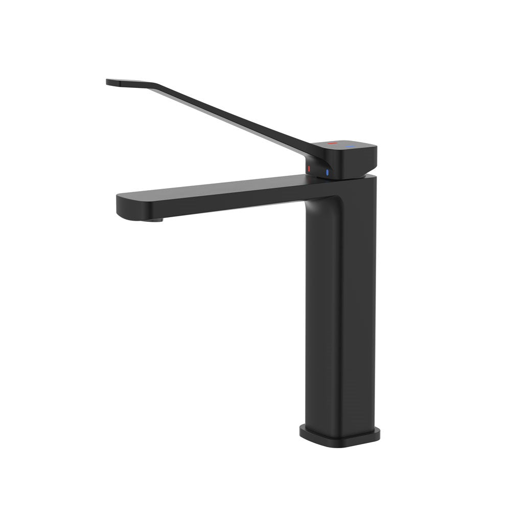 Fienza 233110DB Tono Care Medium Basin Mixer Faucet in Matte Black - Modern Bathroom Sink Faucet for Home & Commercial Use