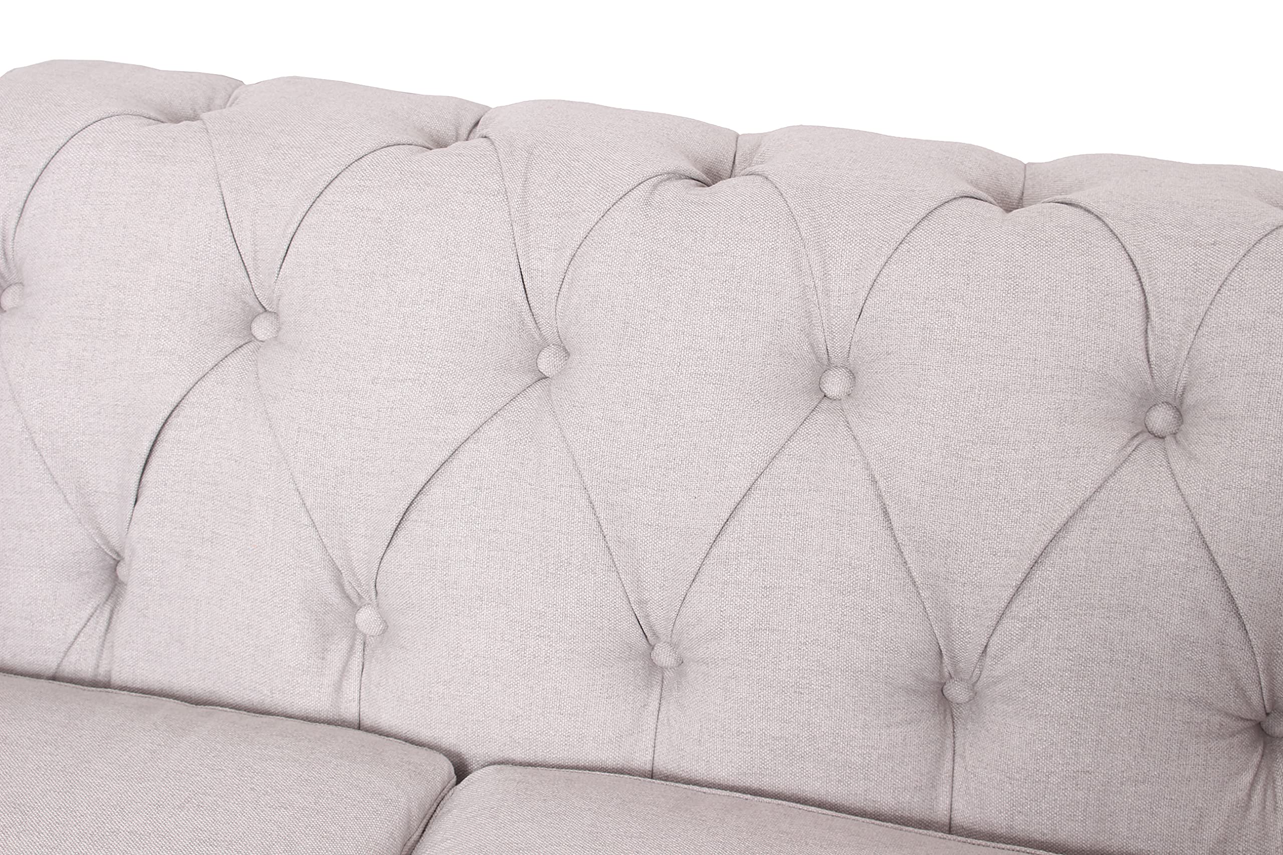 Chesterfield Sofa with Nail-Head Trim - Modern Fabric Tufted Couch Set for Living Room & Office - Elegant Accent Chair for Home Decor | Perfect for Lounge, Reception & Formal Sitting Areas