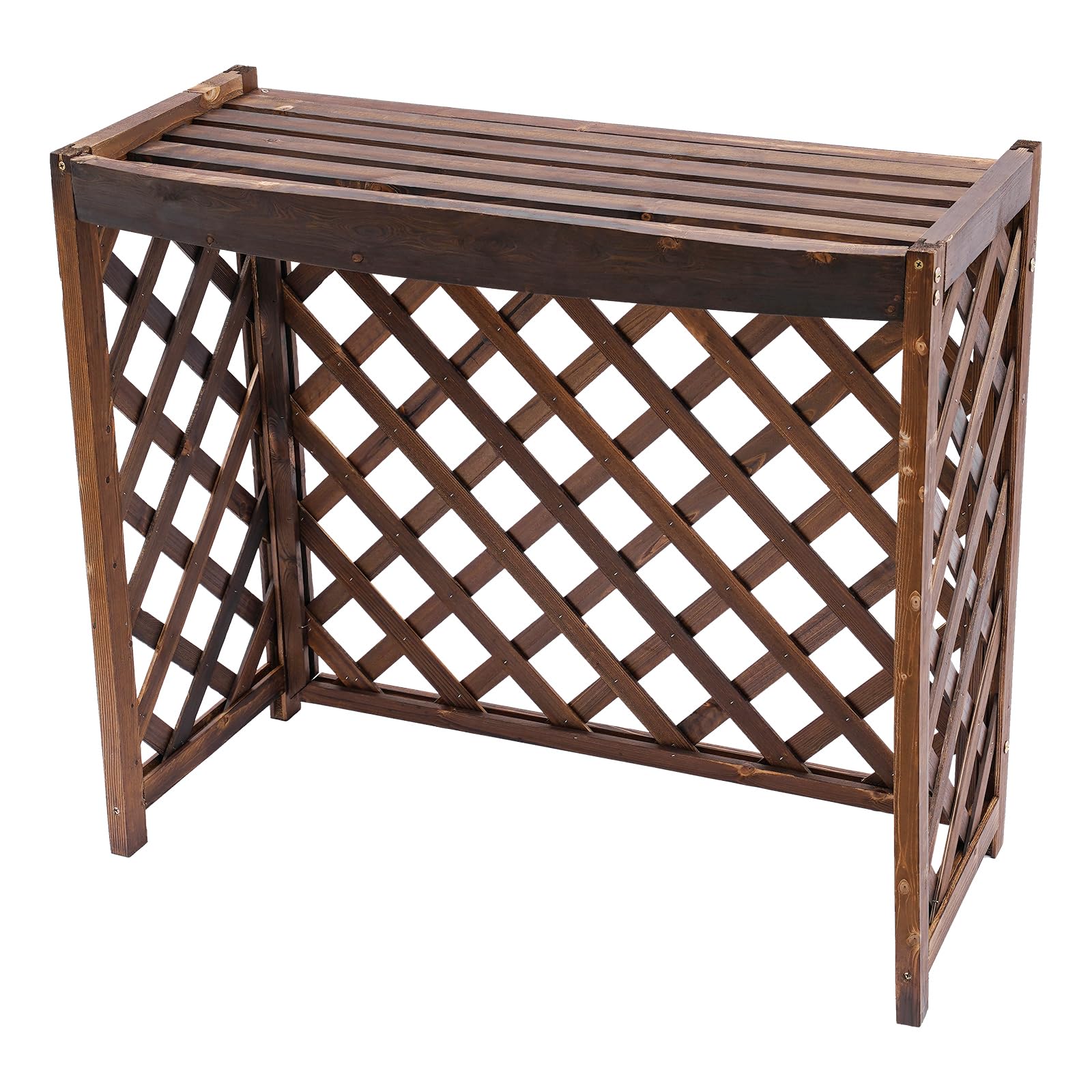 Wooden Air Conditioner Cover Fence - Outdoor AC Unit Privacy Screen for Home & Garden - Durable Weatherproof Decorative Fence for Backyard, Patio, and Side Yard Protection