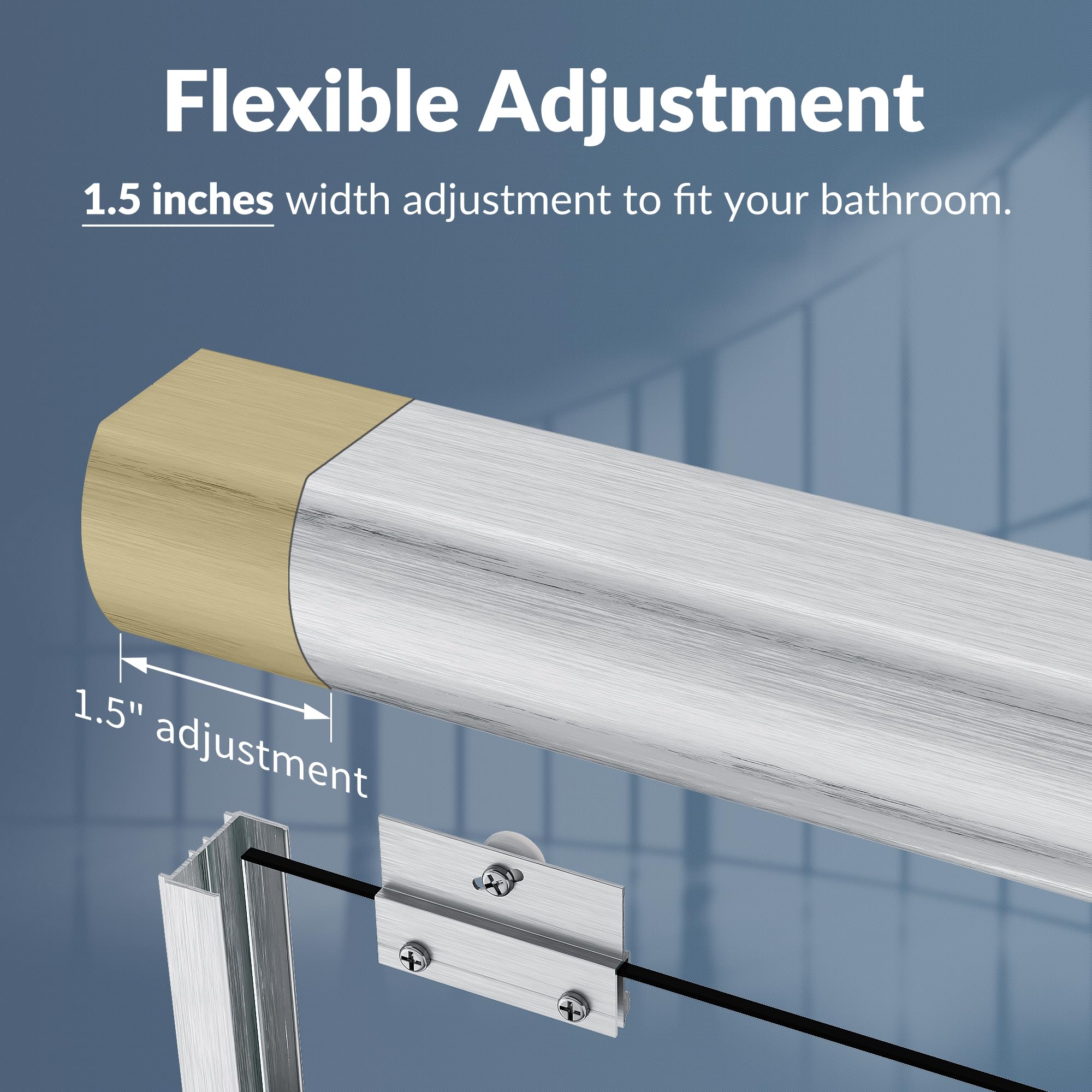 Frosted Glass Double Sliding Shower Door - 60