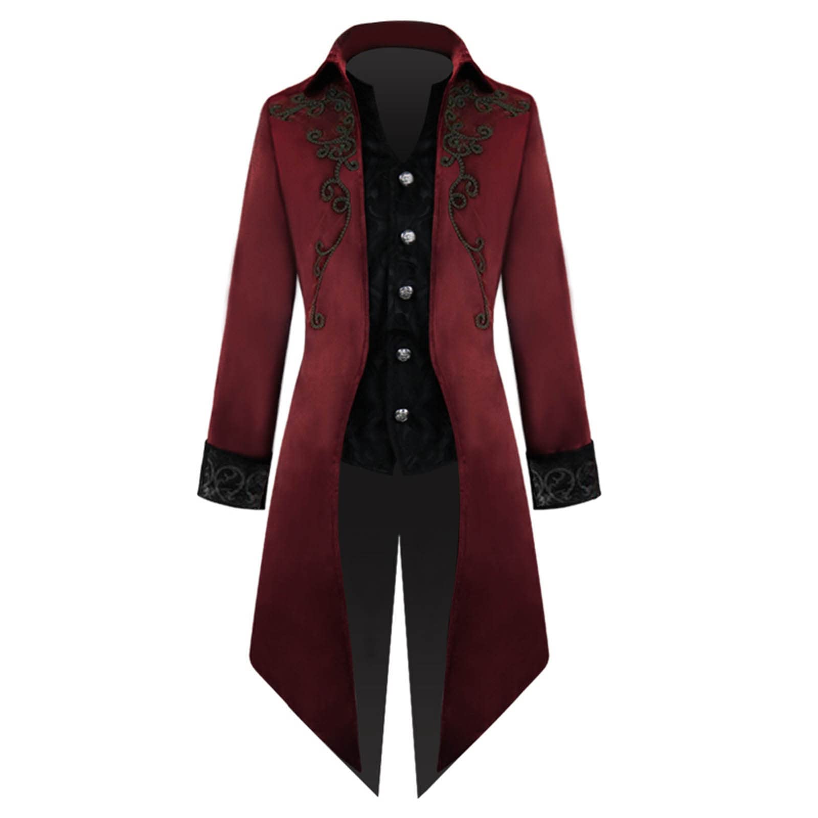 Men's Steampunk Printed Coat - Retro Stand Collar Lightweight Jacket for Men | Perfect for Cosplay, Halloween Costumes & Vintage Fashion Outfits