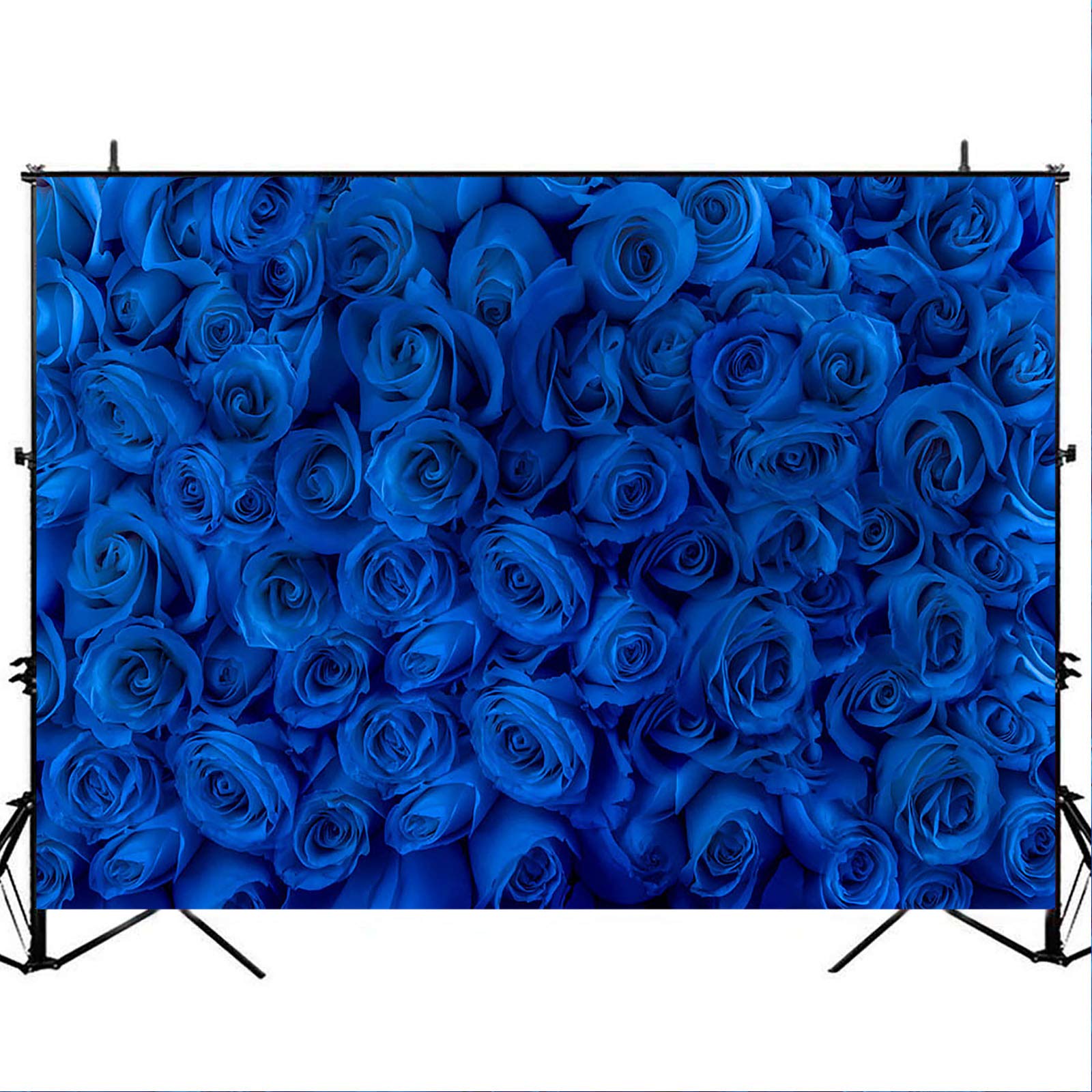 Royal Blue Rose Floral Backdrop - 7x5ft Avezano Blue Rose Flower Photo Studio Props for Birthday, Bridal Shower, Wedding, Miss to Mrs Party Decorations & Portrait Background - Perfect for Baby Showers, Graduations, and Home Decor