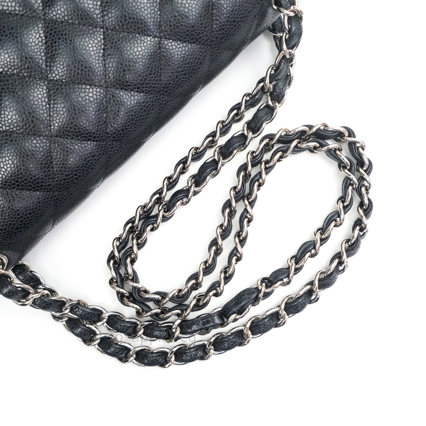 Chanel Caviar Quilted Jumbo Double Flap Bag Black with Silver Hardware - Luxury Designer Handbag for Women, Perfect for Parties, Work & Special Occasions