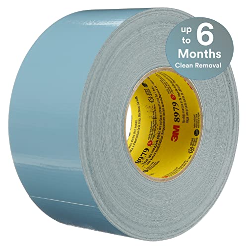 3M Performance Plus 8979 Heavy Duty Duct Tape - Slate Blue, 12 in x 60 yds, 12.1 mil Thick - 6 Month Clean Removal, UV & Weather Resistant for 12 Months - Tear-Resistant, Curl-Free - 2 Rolls - Ideal for Home Repairs, HVAC, Automotive & Outdoor Use