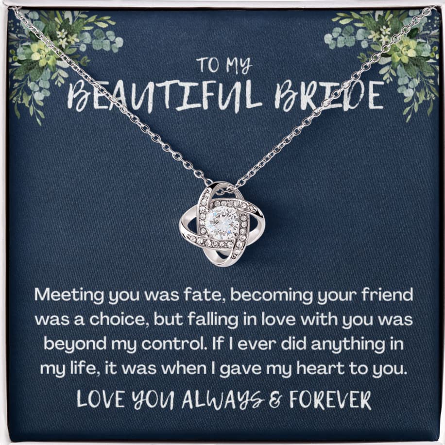 Elegant Wedding Day Jewelry Gift for Bride - Sterling Silver Necklace from Groom to Future Wife | Perfect Bridal Shower, Anniversary & Valentine's Day Present