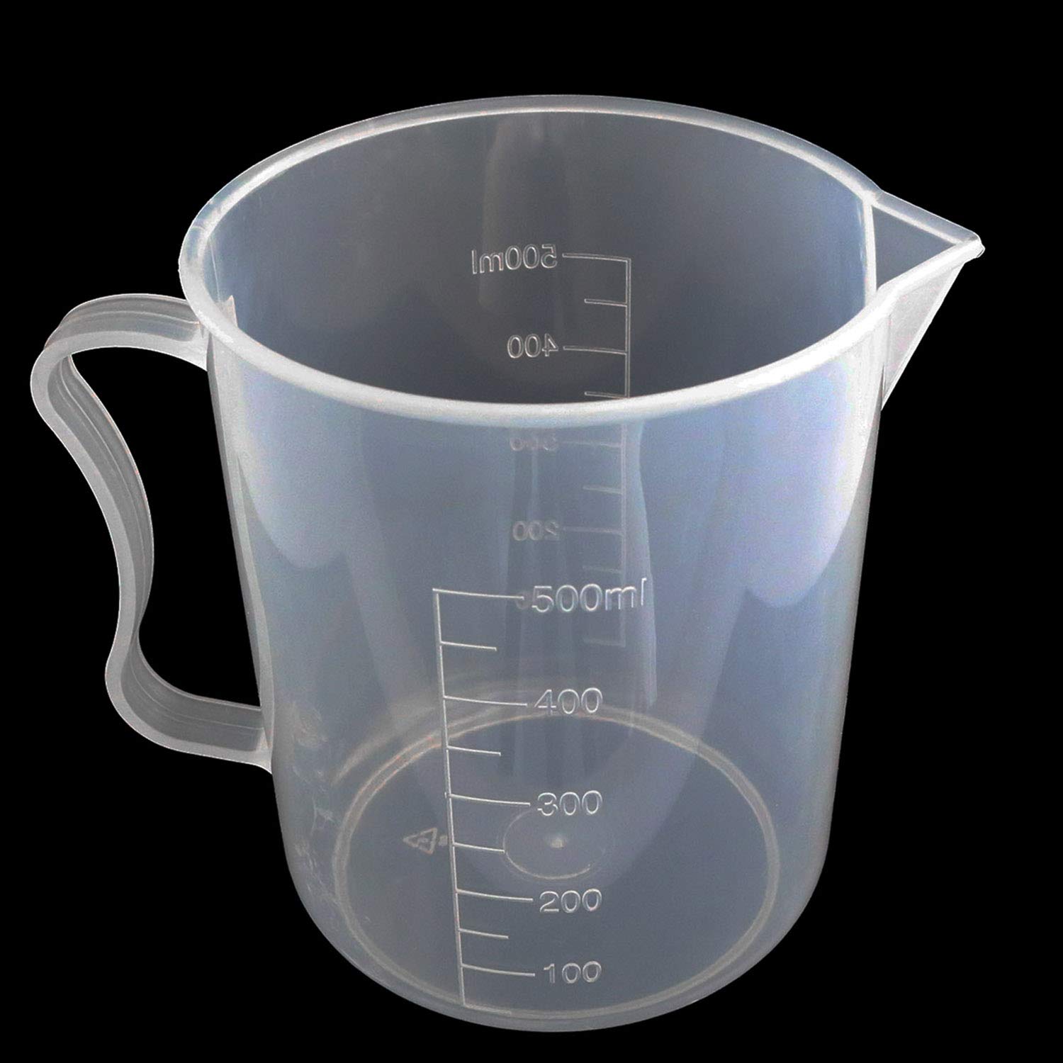 500ml Clear PP Plastic Graduated Measuring Cup with Handle - BPA-Free Liquid Measuring Beaker for Baking, Cooking, Lab Experiments & Milk Tea Preparation - Perfect for Kitchen, Laboratory & Coffee Shop Use