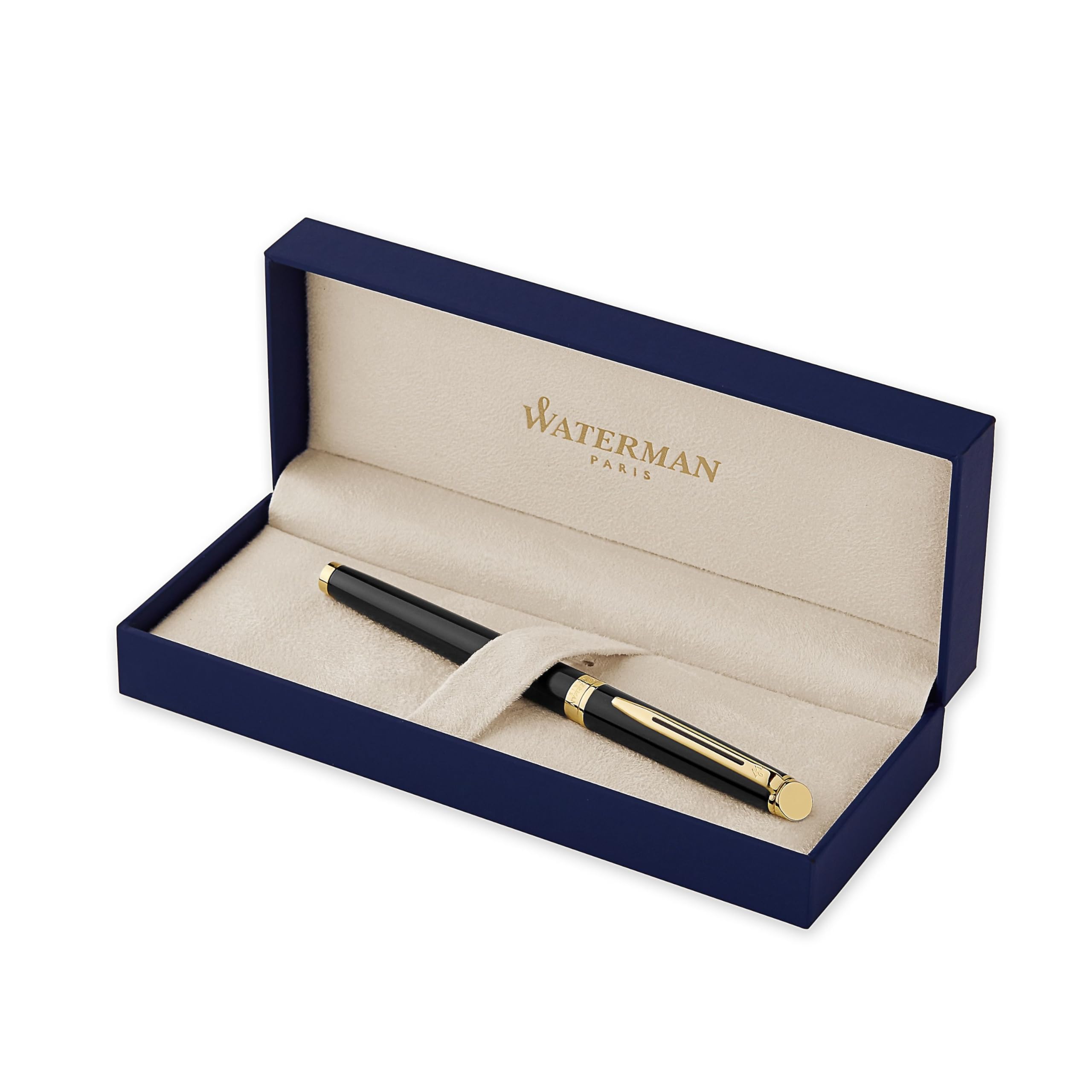 Waterman Hémisphère Rollerball Pen - Gloss Black with 23k Gold Trim, Fine Point Black Ink, Gift Box - Premium Writing Instrument for Business, Gifts & Everyday Use