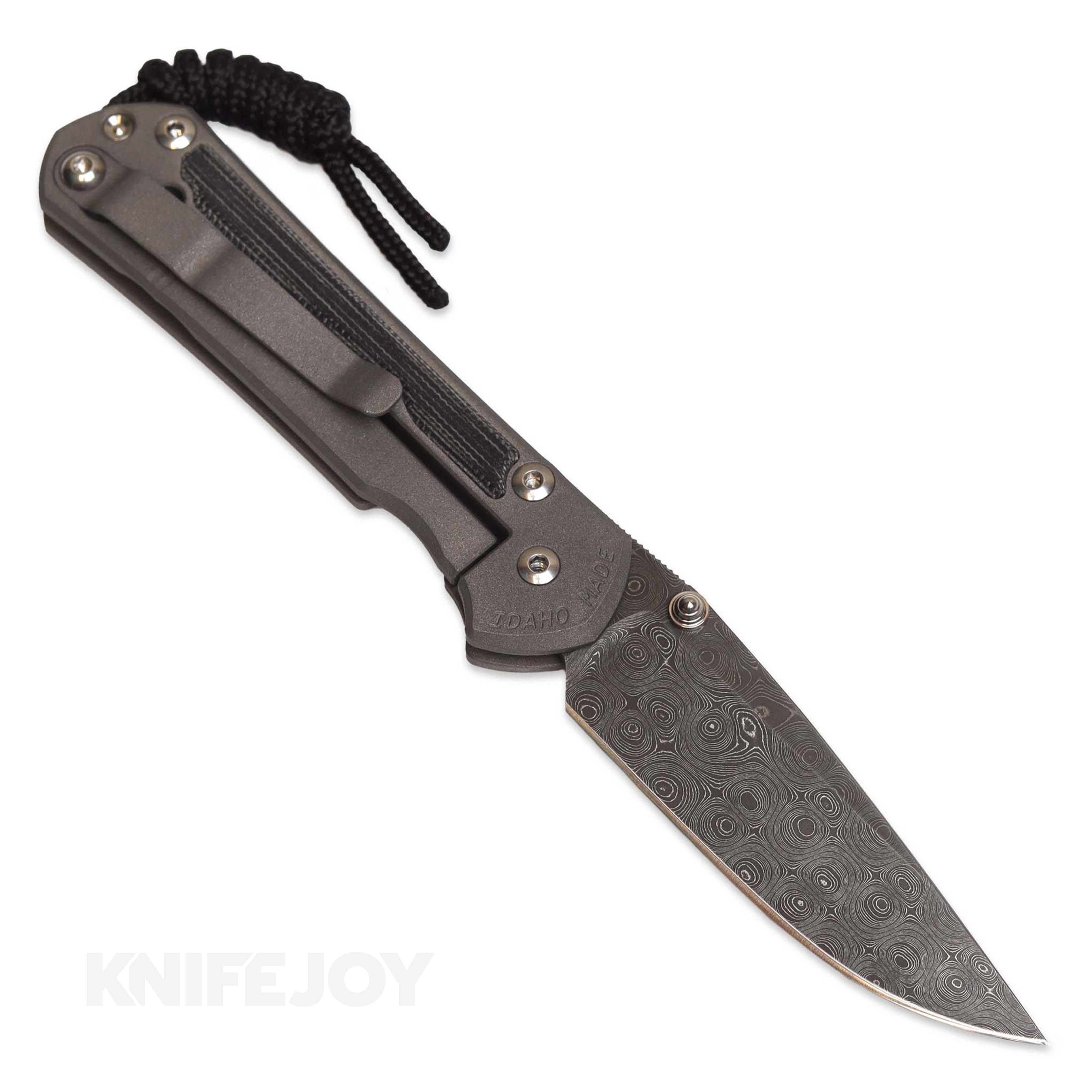 Chris Reeve Knives Small Sebenza 31 Folding Pocket Knife - Black Canvas Micarta Inlay, Raindrop Damascus Steel Drop Point Blade, Double Silver Lugs - Perfect for EDC, Outdoor Adventures & Collectors