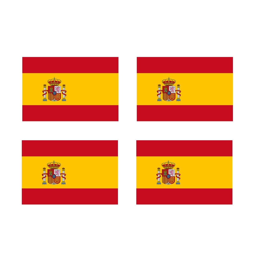 Set of 4 Spain Flag Temporary Tattoos - Waterproof & Long Lasting (1 Week) - Show Your Support for Spanish Football Team - Perfect for World Cup, Euro Cup & National Pride Events