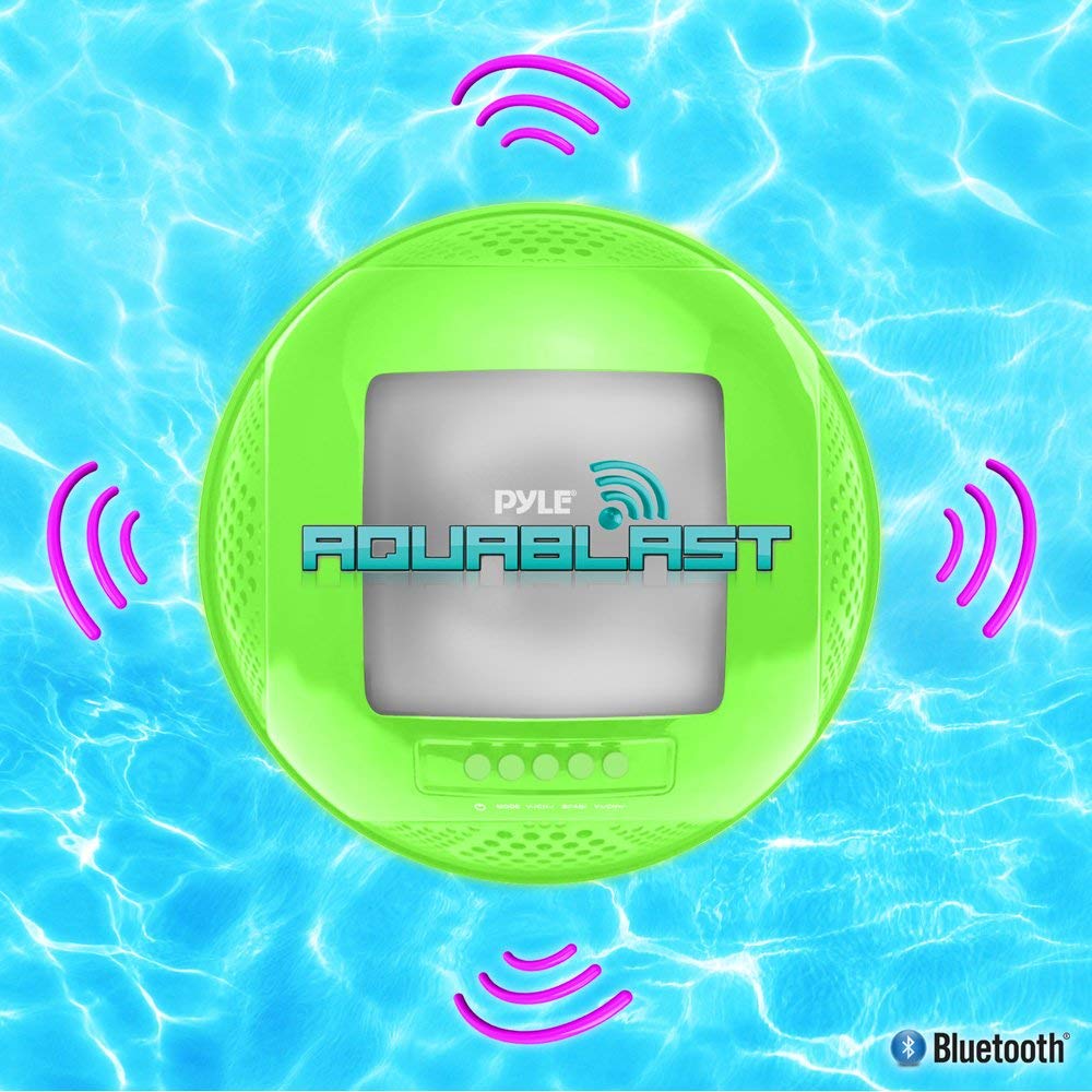 Pyle PWR90DBK Waterproof Floating Bluetooth Speaker - Wireless Outdoor Pool, Shower & Beach Speaker with Rechargeable Battery, USB Charger for iPhone, Android, iPod - Perfect for Swimming, Parties & Travel (Black)