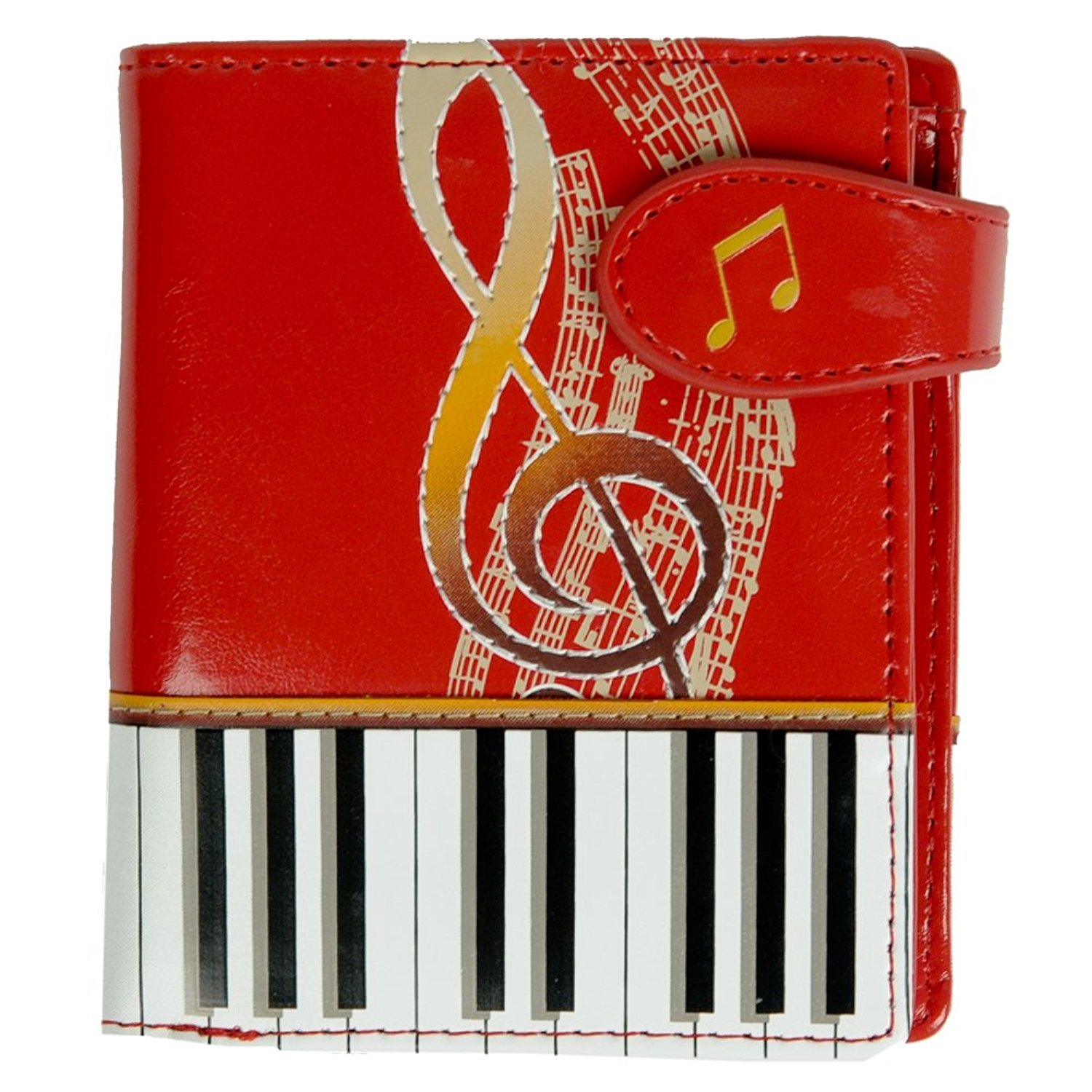 Shag Wear Small Women's Wallet with Keyboard - Red | Compact RFID Blocking Credit Card Holder for Travel, Shopping & Everyday Use