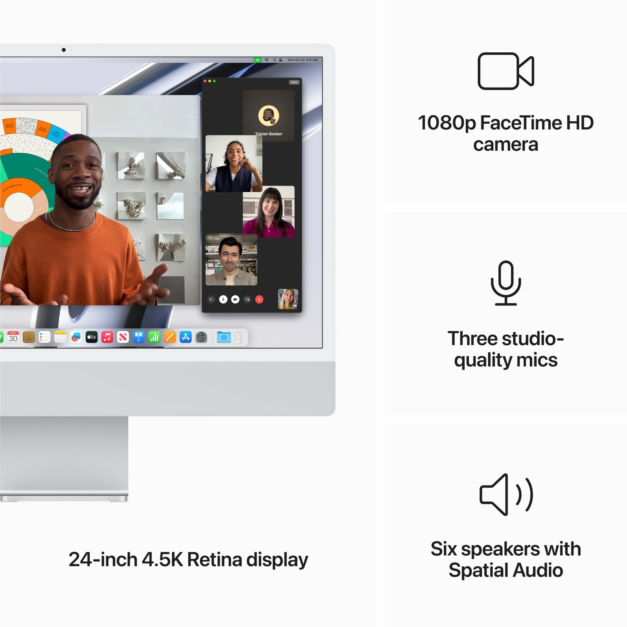 Apple iMac 24-inch with Retina 4.5K Display, M3 Chip 10-Core GPU, 512GB SSD (Silver) - 2023 Model | Powerful All-in-One Desktop for Home Office, Creative Work & Entertainment
