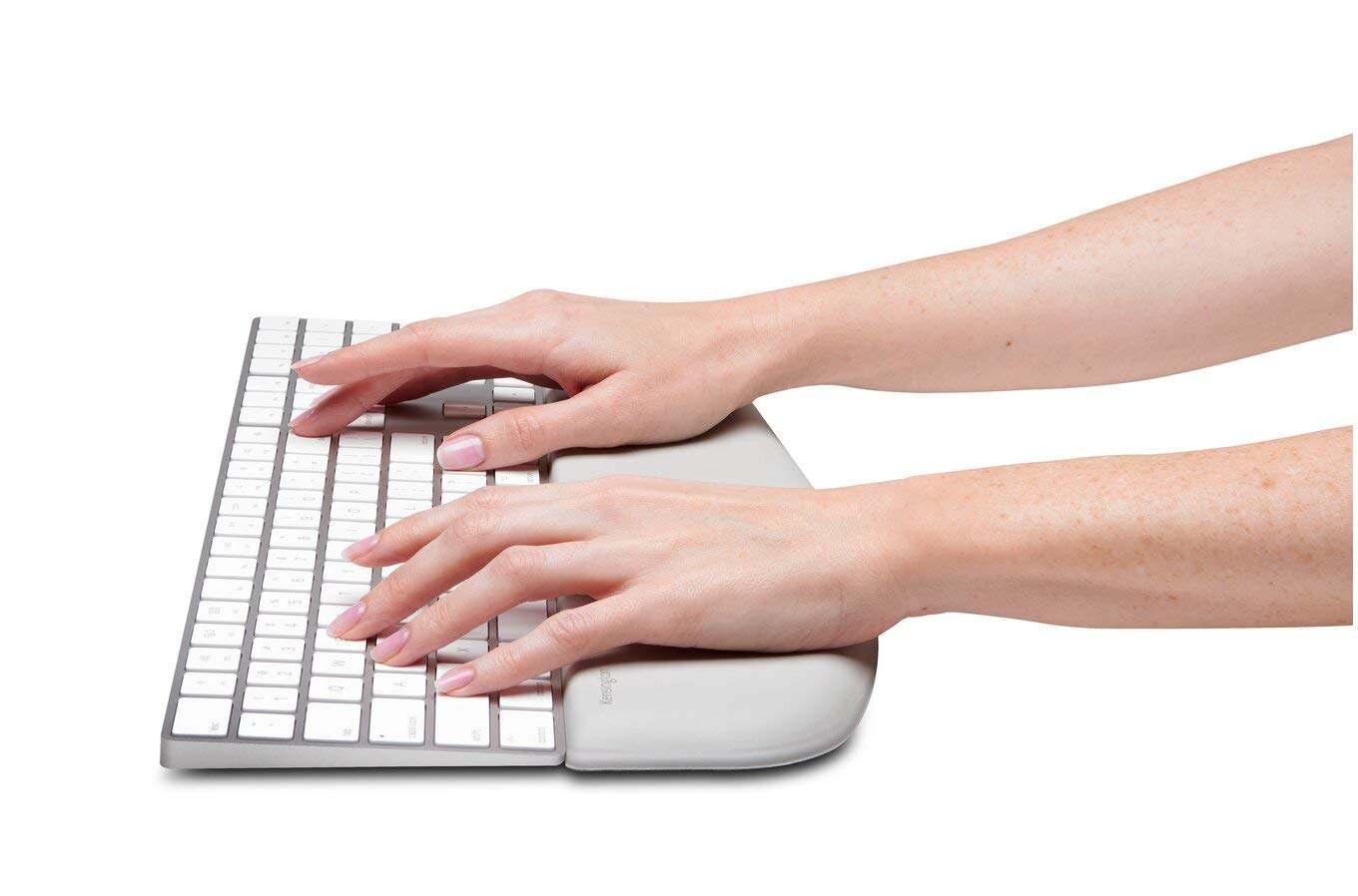 Kensington ErgoSoft Wrist Rest for Slim Keyboard - Grey Faux Leather Ergonomic Support - Contoured Design for MacBook, iMac, Surface & Desktop Computers - Perfect for Home Office & Long Typing Sessions