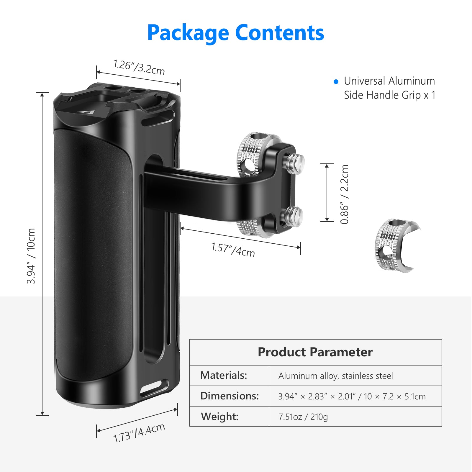 NEEWER VS105 Aluminum Alloy Camera Handle Grip - Professional Stabilizer for DSLR Mirrorless Cameras - Perfect for Vlogging, Filmmaking & Photography