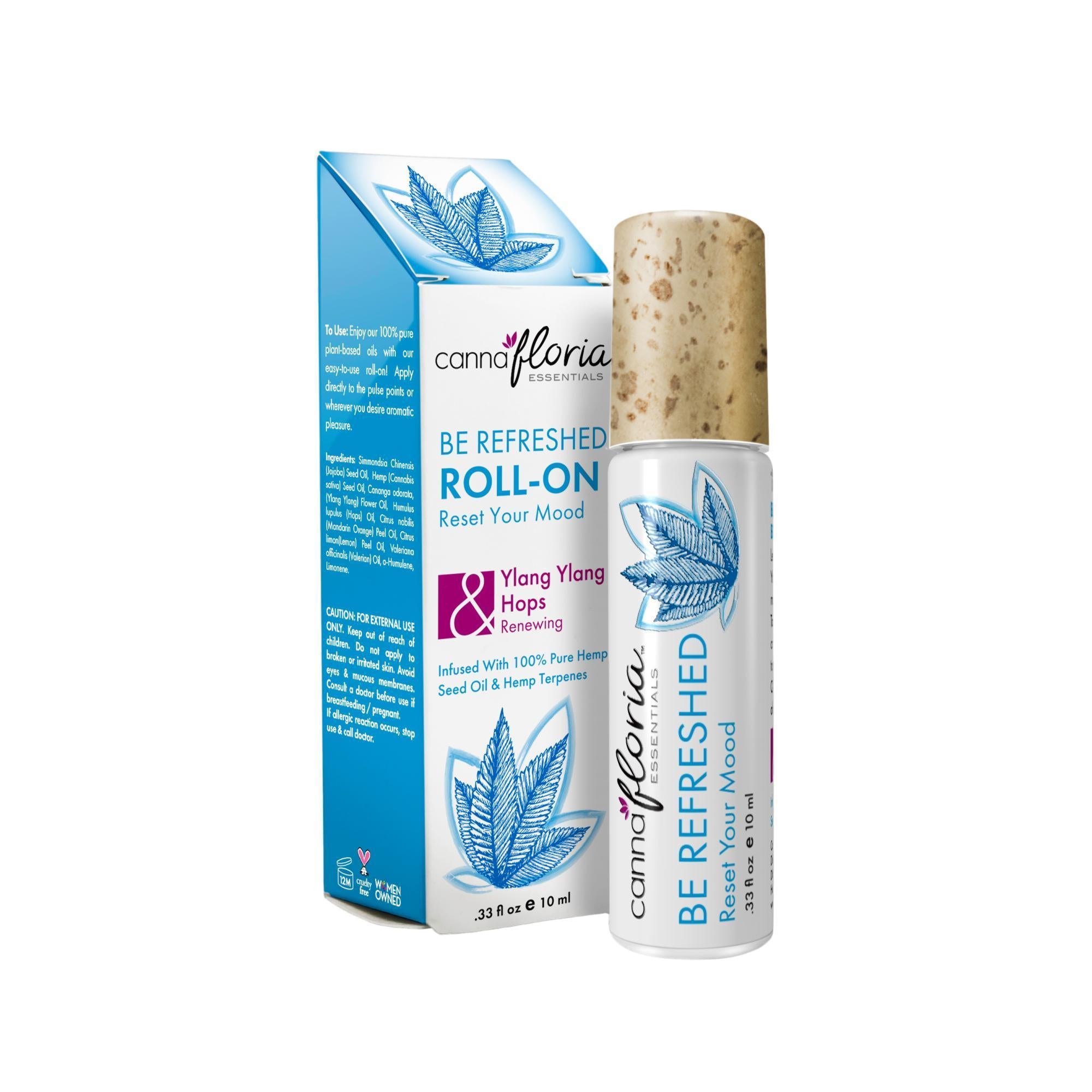 Cannafloria Essential Oil Roll On for Stress Relief & Relaxation - Portable Aromatherapy for Home, Office & Travel