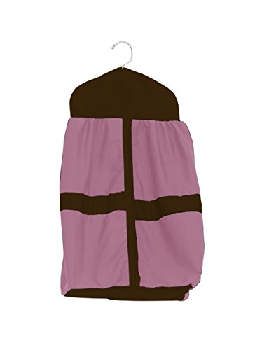 Baby Doll Bedding Set - Solid & Stripe Diaper Stacker in Pink & Brown | Nursery Decor, Toddler Room Accessories, Doll Crib Essentials
