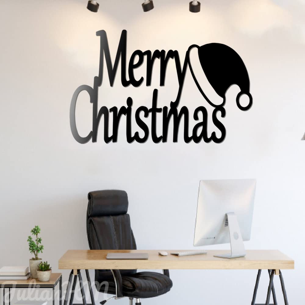 Merry Christmas Metal Wall Art with LED Lights - 24x24 Inch Holiday Sign for Living Room & Outdoor Decor - Perfect Christmas Gift for Home & Party Decorations