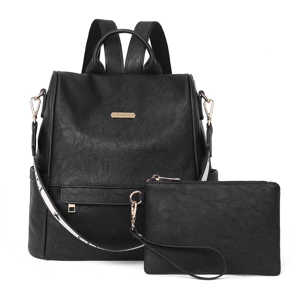 CLUCI Women's Leather Backpack Purse - Large Fashion Designer Travel Shoulder Bag for College, Work & Daily Commute | Stylish & Durable Handbag for Women