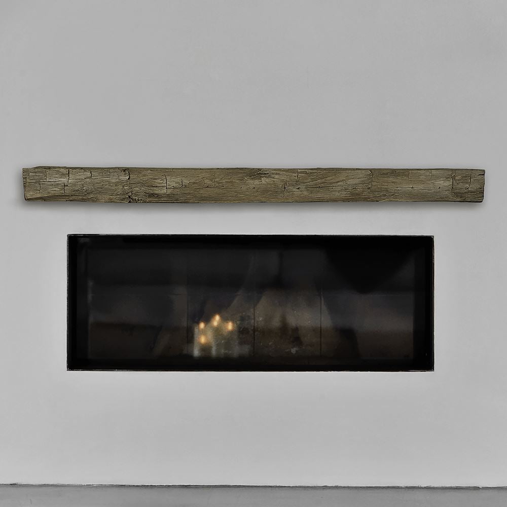 Lexington Hearth Hayloft Beam Concrete Faux Wood Mantel Shelf - Rustic Fireplace Mantel for Living Room, Bedroom & Home Decor