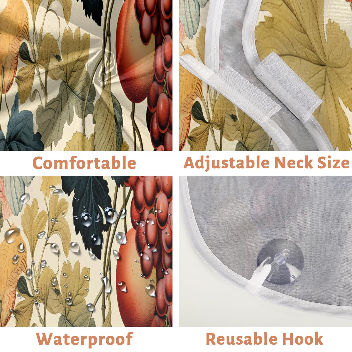 **Flowers & Fruit Print Beard Shaving Bibs for Men - Waterproof Hair Dye Apron for Barber, Makeup & Hair Styling - Sink Hair Catcher for Beard Trimming & Lineup - Perfect Gift for Barbers & Stylists (Great for Salons, Home Grooming & DIY Haircuts)**