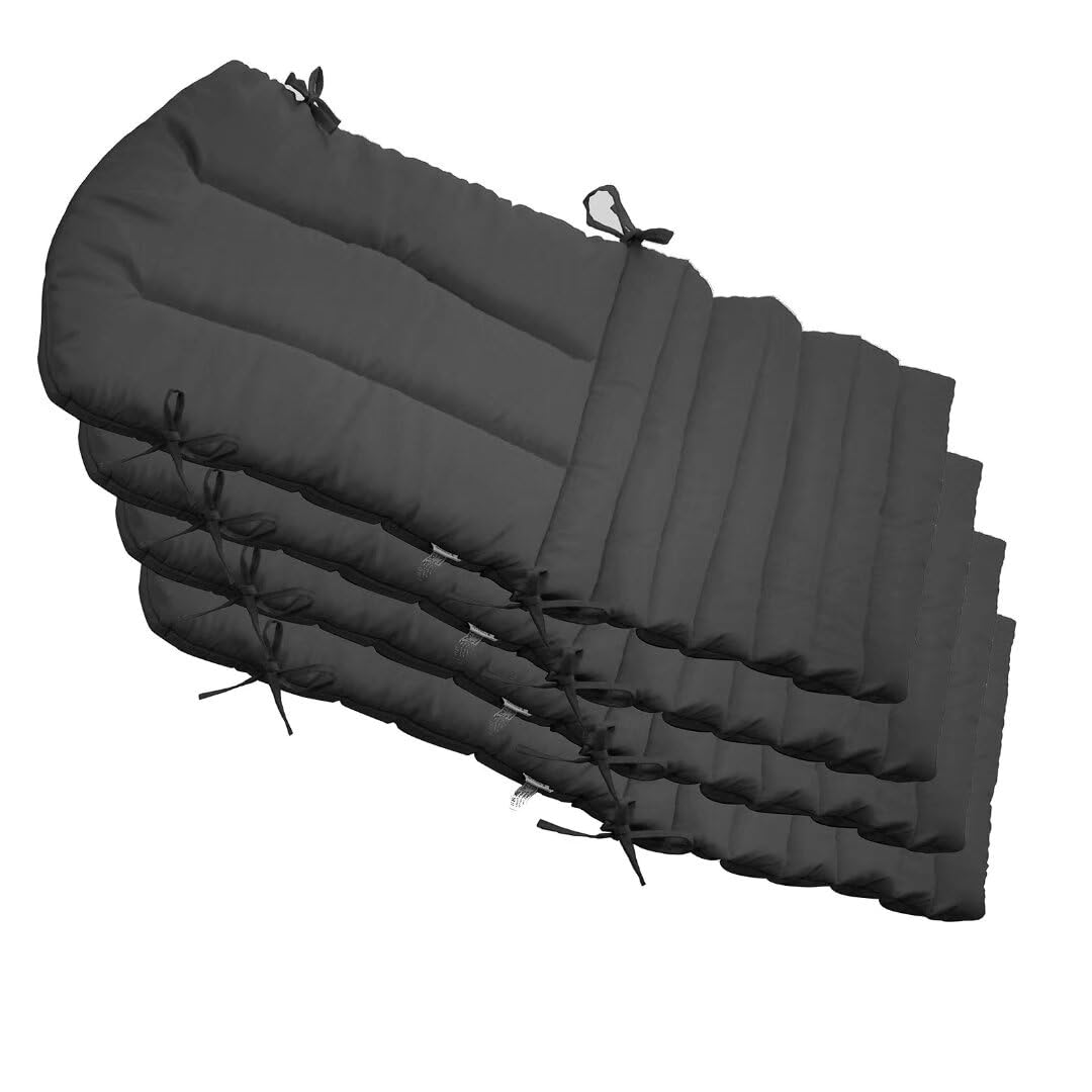 Premium Indoor/Outdoor Adirondack Chair Cushions Set of 4 - Waterproof Patio Seat Cushions in Gray for Deck, Garden & Poolside Relaxation