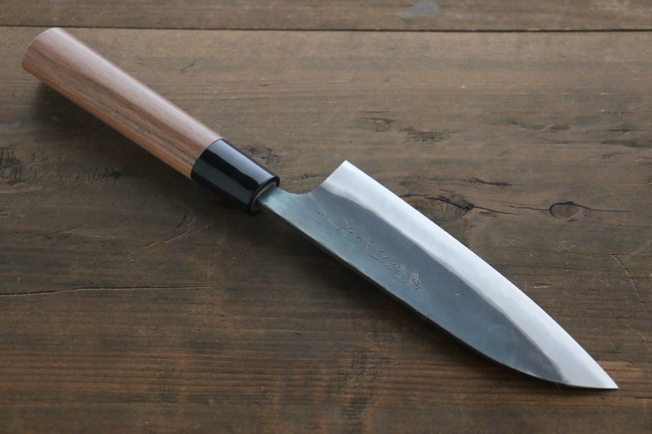 Premium Nao Yamamoto Blue Steel No.2 Kurouchi Santoku Knife 150mm - Japanese Chef Knife for Precise Slicing, Dicing & Chopping - Perfect for Home Cooks & Professional Kitchens