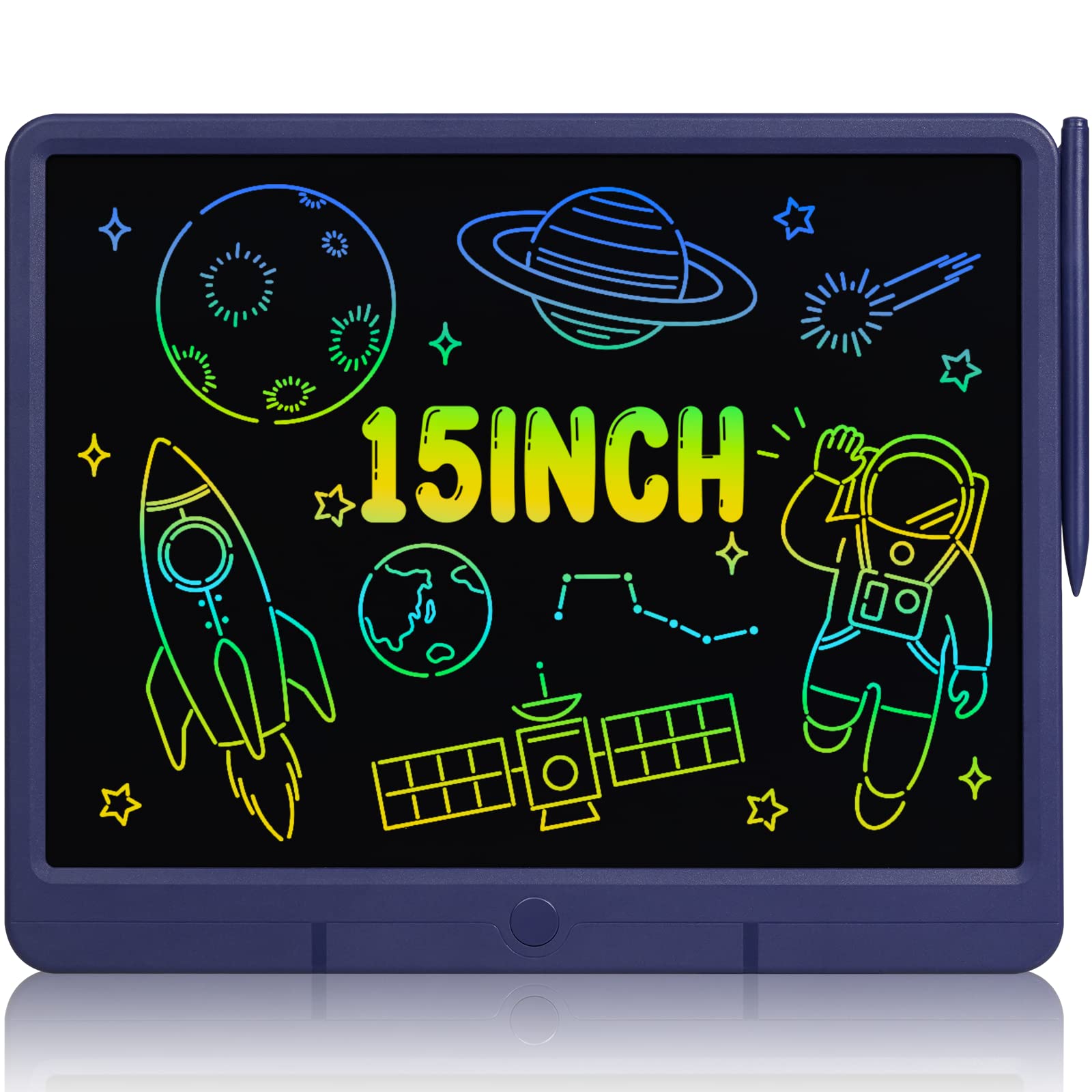 15 Inch LCD Writing Tablet - Colorful Erasable Doodle Board for Kids | Reusable Electronic Drawing Pad | Educational Toy Gift for Boys & Girls Ages 3-12 | Perfect for Home, School & Travel Activities