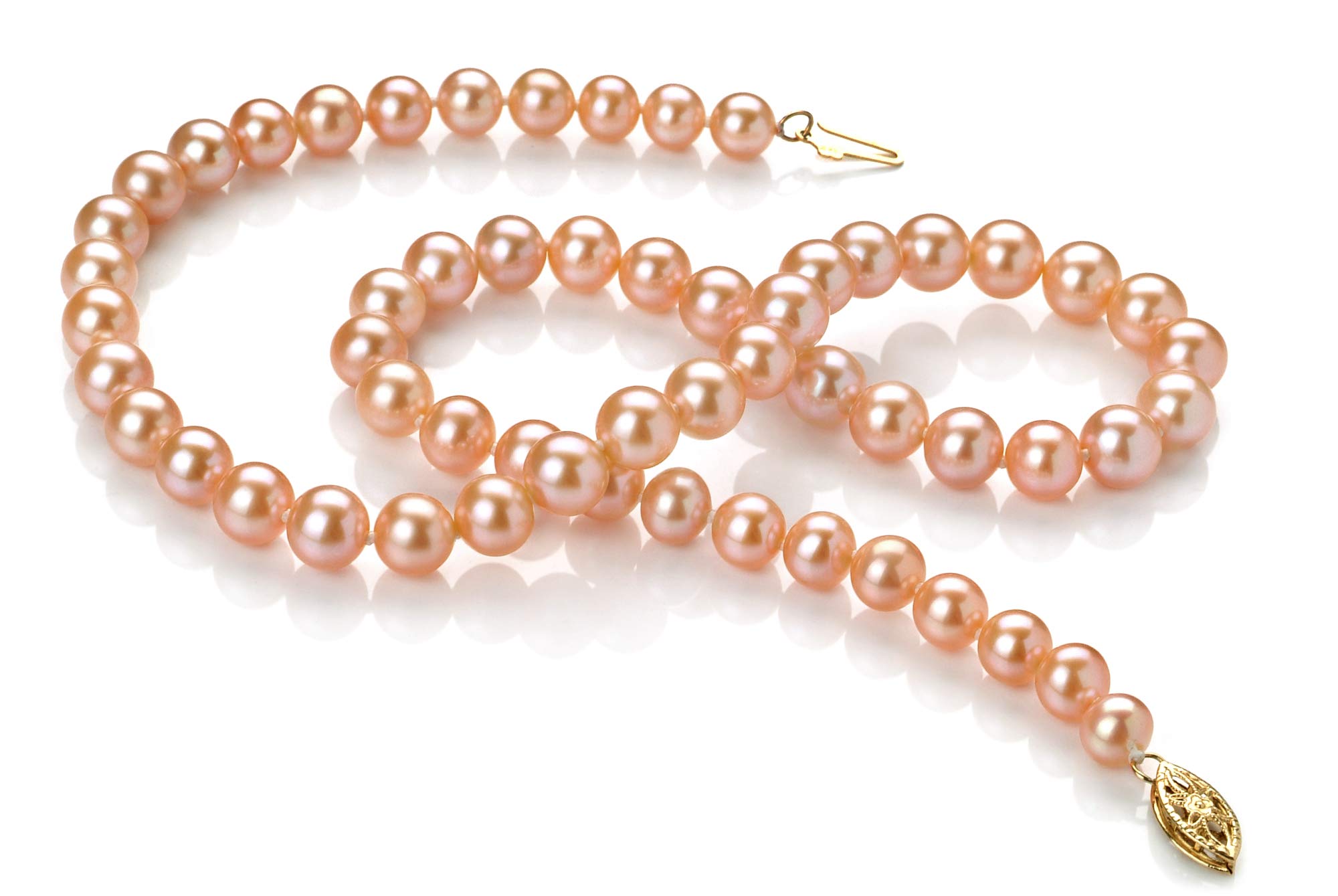 6-7mm AA Quality Pink Freshwater Cultured Pearl Necklace in Gold Filled for Women - Perfect for Weddings, Anniversaries & Special Occasions