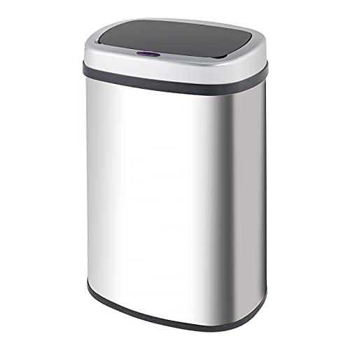 Automatic Smart Sensor Trash Can - Stainless Steel & ABS, 30.5x78cm, Touch-Free Induction, for Kitchen, Dining Room, Living Room - Perfect for Modern Homes & Office Spaces