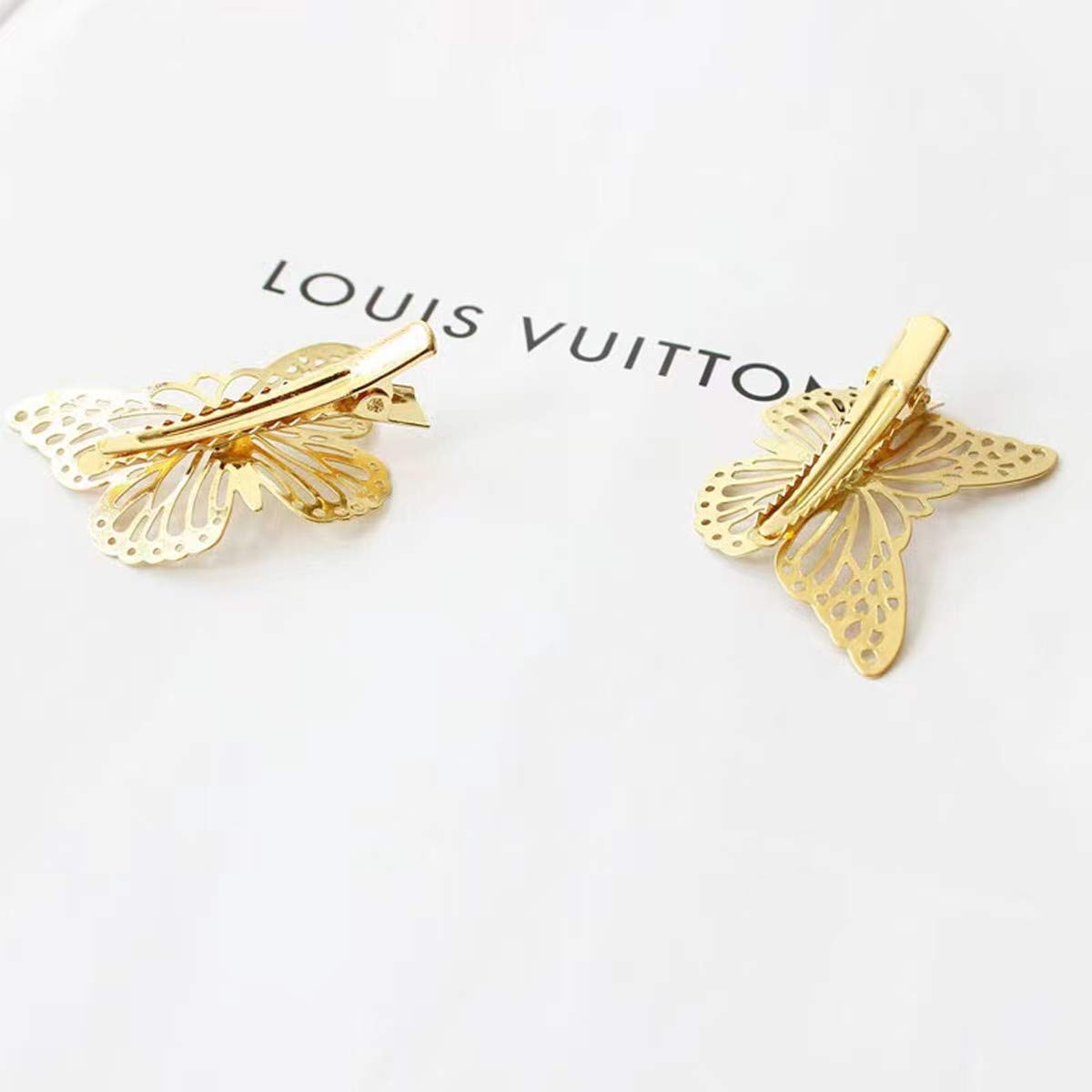 12 Pcs Gold Metal Butterfly Hair Clips for Women & Girls - Elegant Hair Accessories (Left & Right) - Perfect for Parties, Weddings, and Everyday Styling