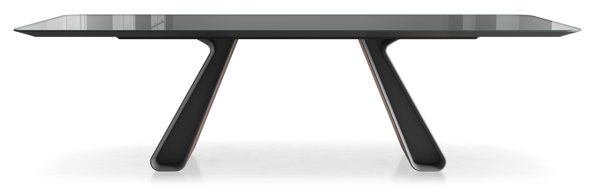 Wembley Rectangular Dining Table - Graphite Glass & Walnut Finish - Modern Kitchen & Dining Room Furniture for Family Gatherings & Dinner Parties