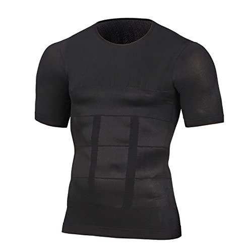 NA Classix Men's Body Toning Compression T-Shirt - Slim Fit Workout Shirt for Gym, Running & Athletic Performance