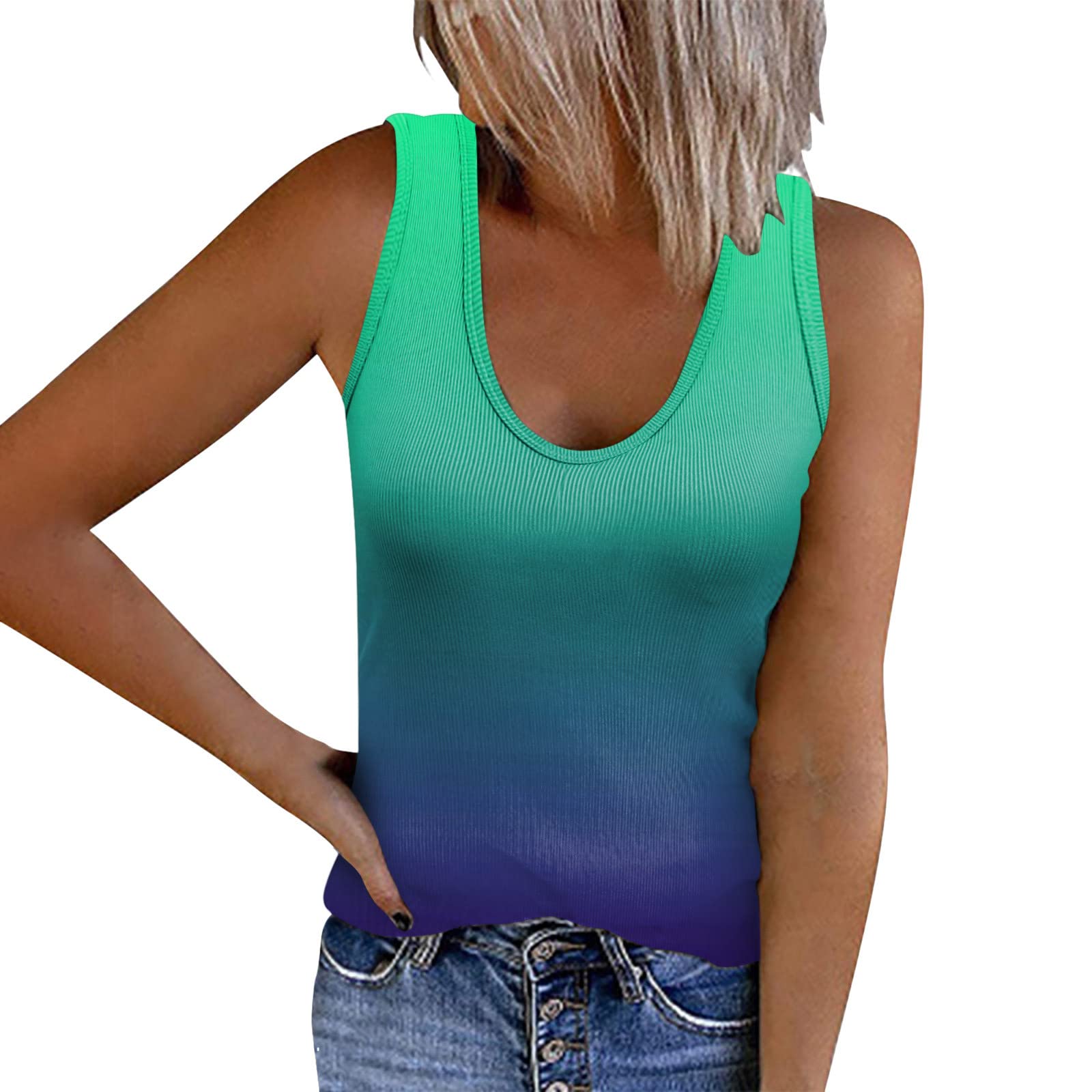 GQFDBS Women's Workout Tank Top - Sleeveless Yoga & Running Shirt for Gym