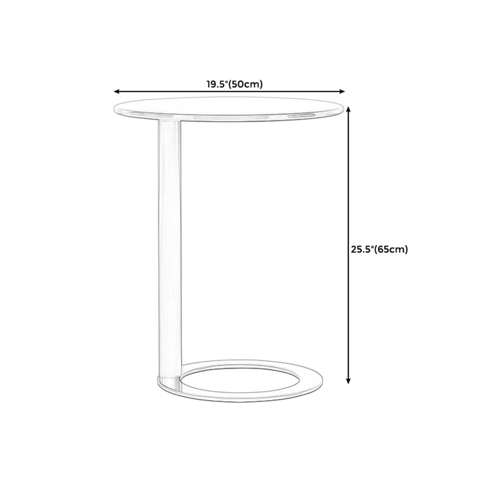 Modern Round Metal End Table - 19.5