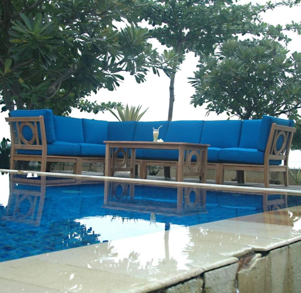 Anderson Teak Natsepa 8-Piece Modular Outdoor Furniture Set - Durable Teak Wood Patio Dining Set for Garden, Poolside & Backyard (Set 136) | Perfect for Entertaining Guests & Relaxing Outdoors