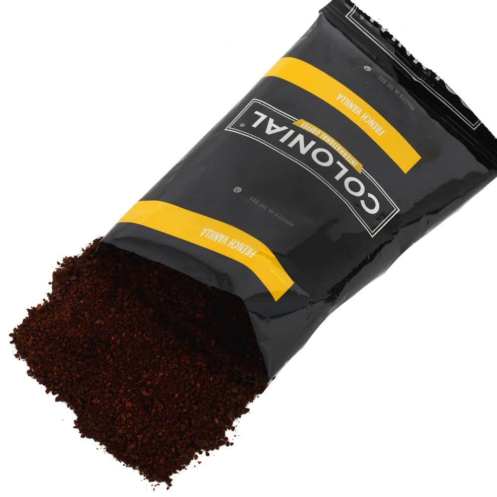 French Vanilla Flavored Medium Roast Coffee Packets - 2.5 oz Pre Ground Coffee Bags (Pack of 100) - Perfect for Offices, Hotels, and Catering Services