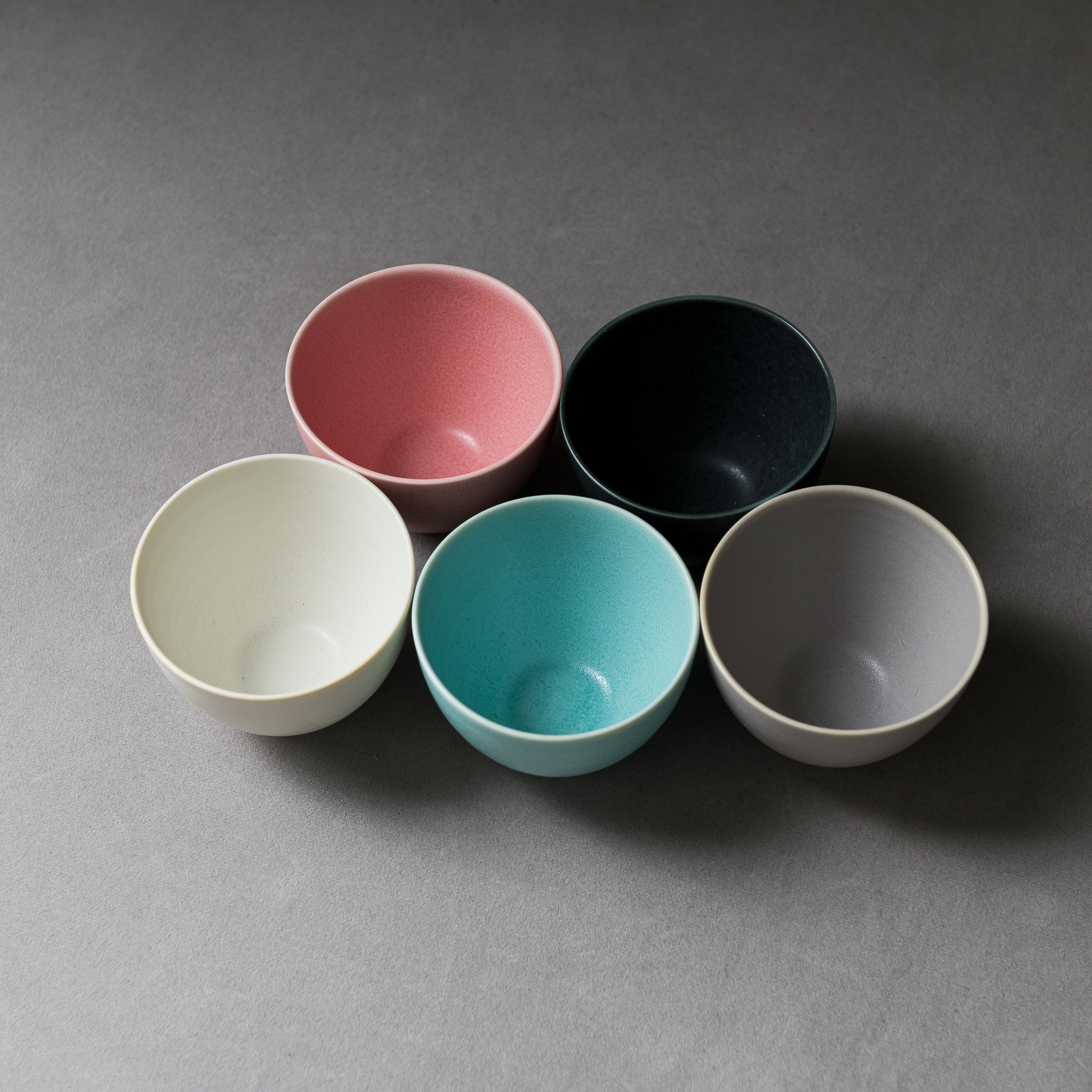 Japanese Tea Cup - Yui 結 - 80ml Ceramic Tea Cup Set of 5 Colors - Perfect for Matcha, Sencha & Traditional Japanese Tea Ceremonies