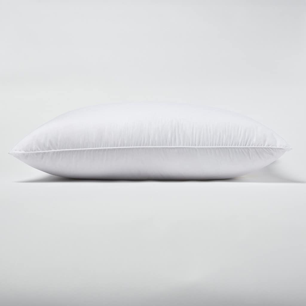 Premium 100% Cotton Sateen Down Alternative Pillows - Set of 2, Standard Size, Firm Support for Side & Back Sleepers | Luxury Bedding for Hotels, Guest Rooms & Home Decor