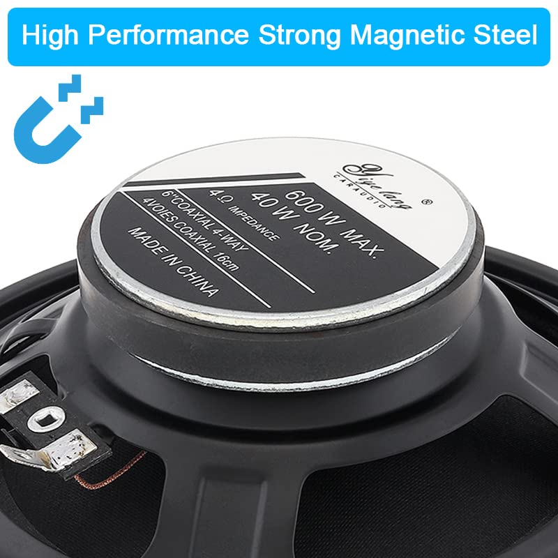 2PCS 6 Inch Car Audio Speakers - Full Range Frequency, Heavy Mid-Bass, Ultra-Thin Design for Non-Destructive Installation | Perfect for Car Audio Upgrades, Truck & SUV Sound Systems