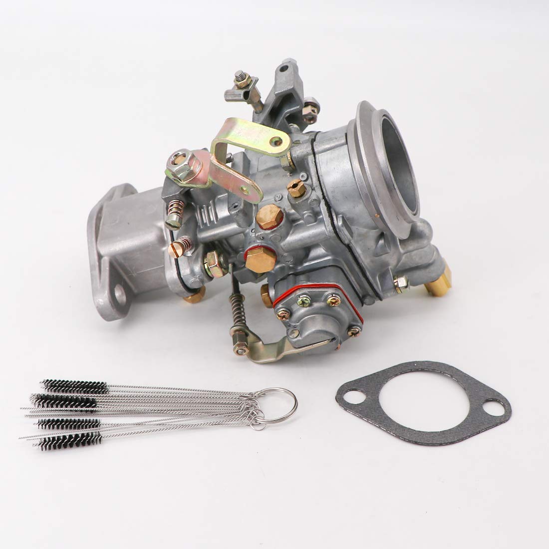 High-Performance KIPA Carburetor Replacement for Jeep Willys CJ3B, CJ5, M38A1 with F-Head 4-Cylinder F134 Engine (Part# 17701.02, 923808) - Includes Gasket & Carbon Dirt Jet Cleaner Tool Kit - Off-Road, Restoration & Classic Car Maintenance