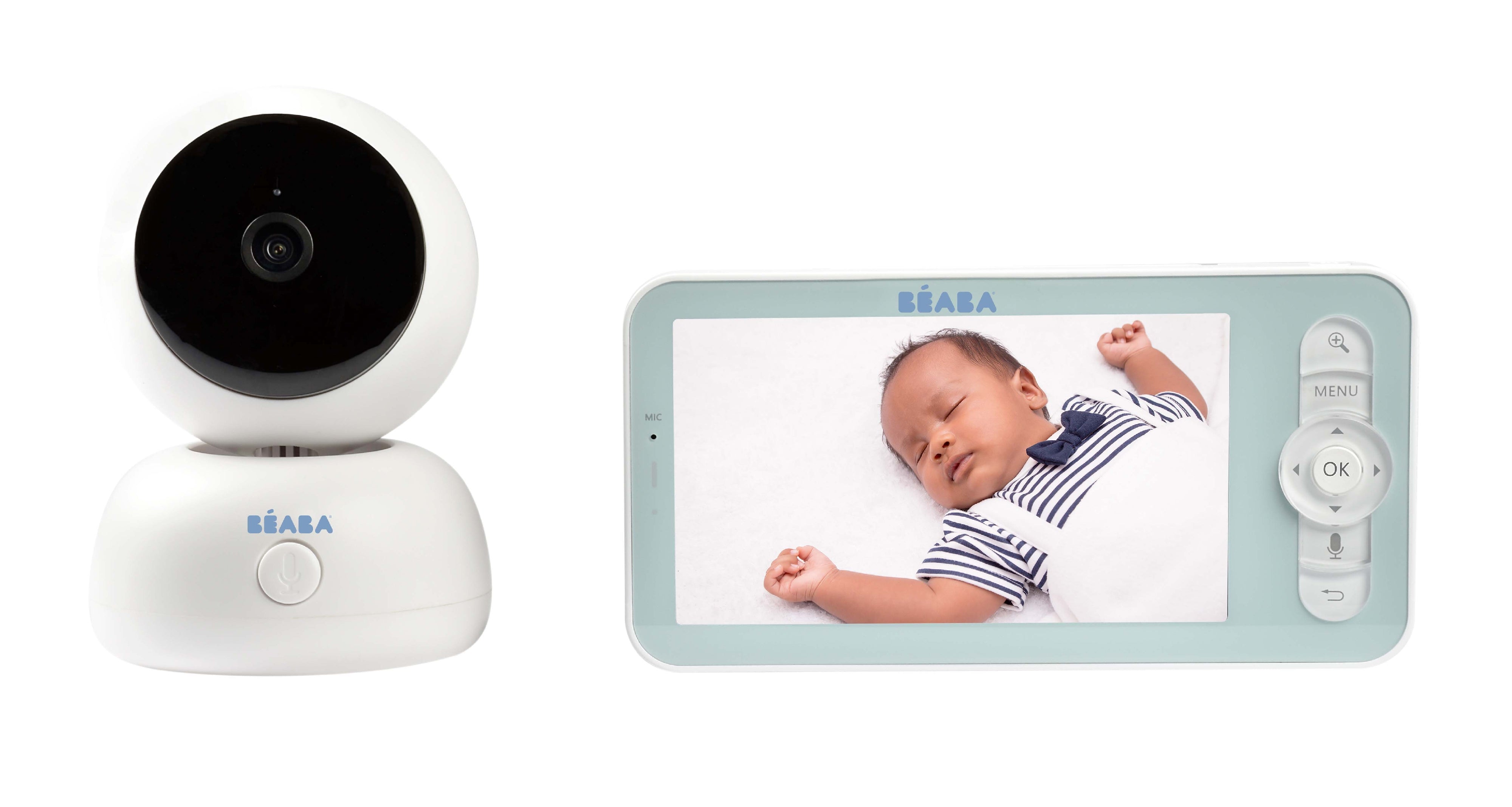 Beaba Zen Premium Video & Audio Baby Monitor with Night Vision & Two-Way Talk - Ideal for Nursery, Bedroom, and Travel Use