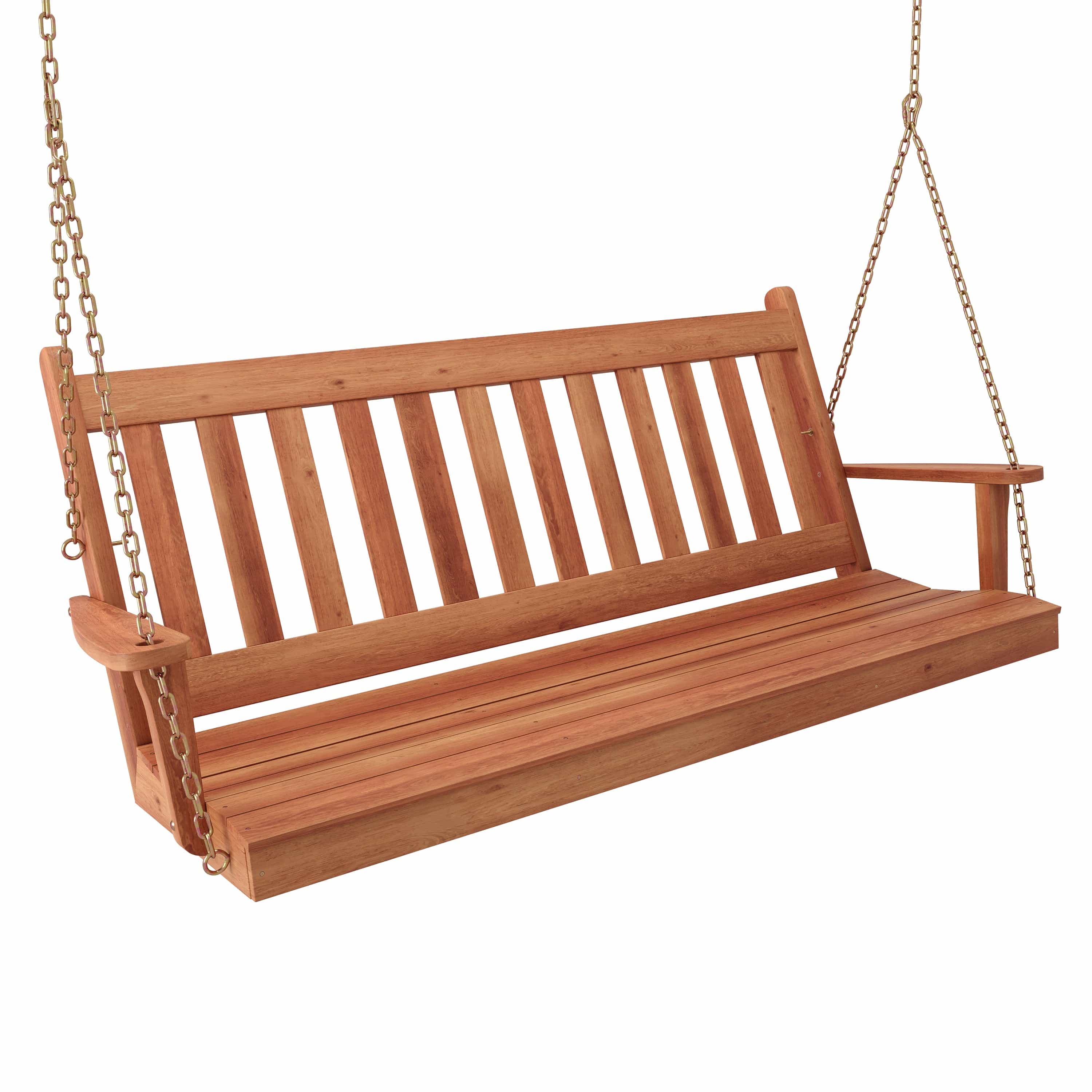 Premium Franklin Red Cedar Porch Swing by Keystone Amish Co. - Handcrafted Outdoor Hanging Bench for Patio, Garden & Backyard Relaxation