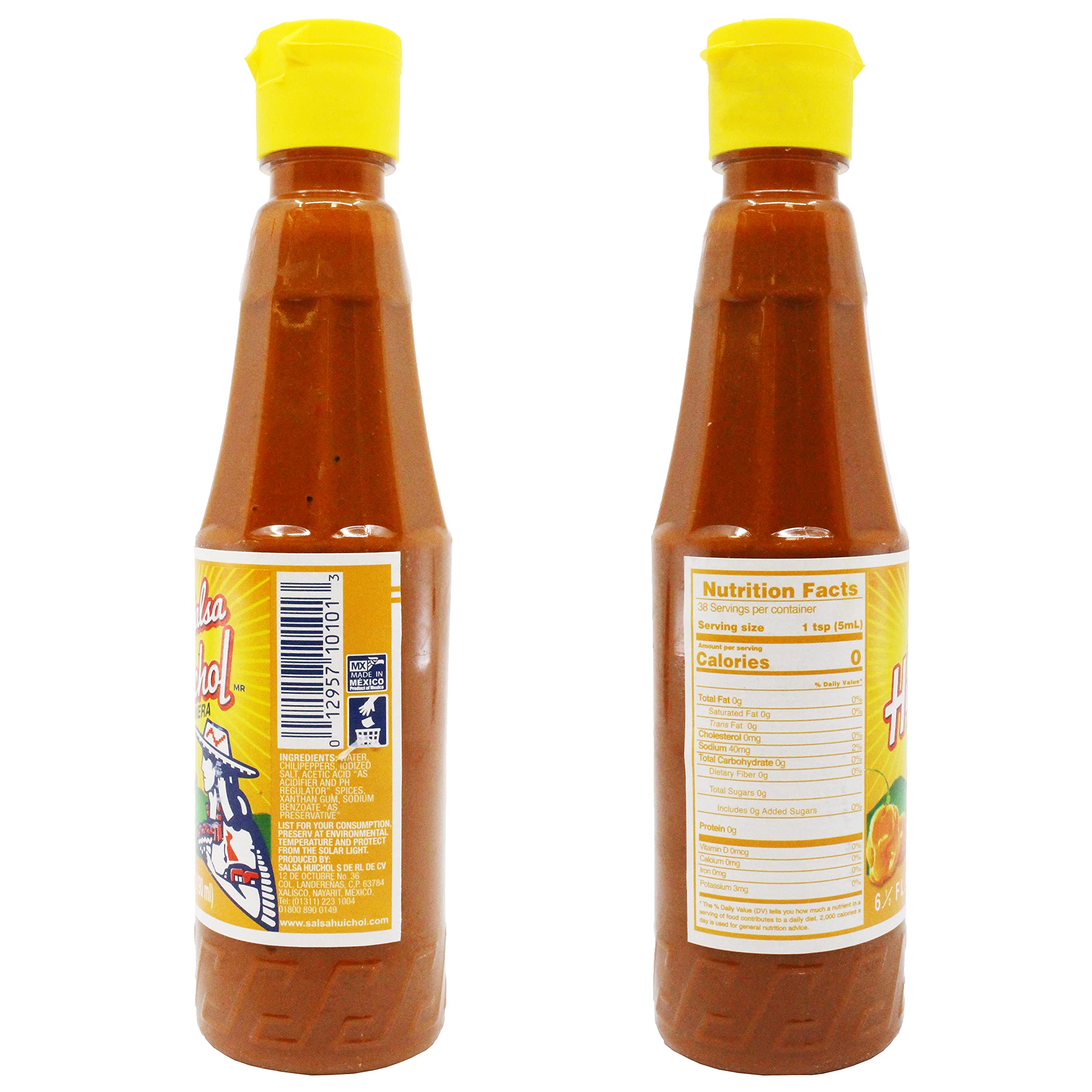 Spicy Salsa Huichol Habanera Hot Sauce - 6.5 oz Bottle - Authentic Mexican Hot Sauce for Tacos, Burritos & Grilled Meats - Perfect for Home Cooking & Restaurant Use
